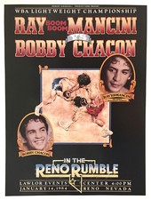 REPLICA Ray "Boom Boom" Mancini vs Bobby Chacon Boxing Fight Reproduction Poster