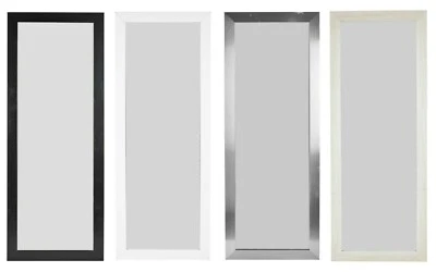 Tall Full Length Mirror Wall Hang Mounted Wood Frame Home Decor 97cm x 37cm - Image 1 of 4