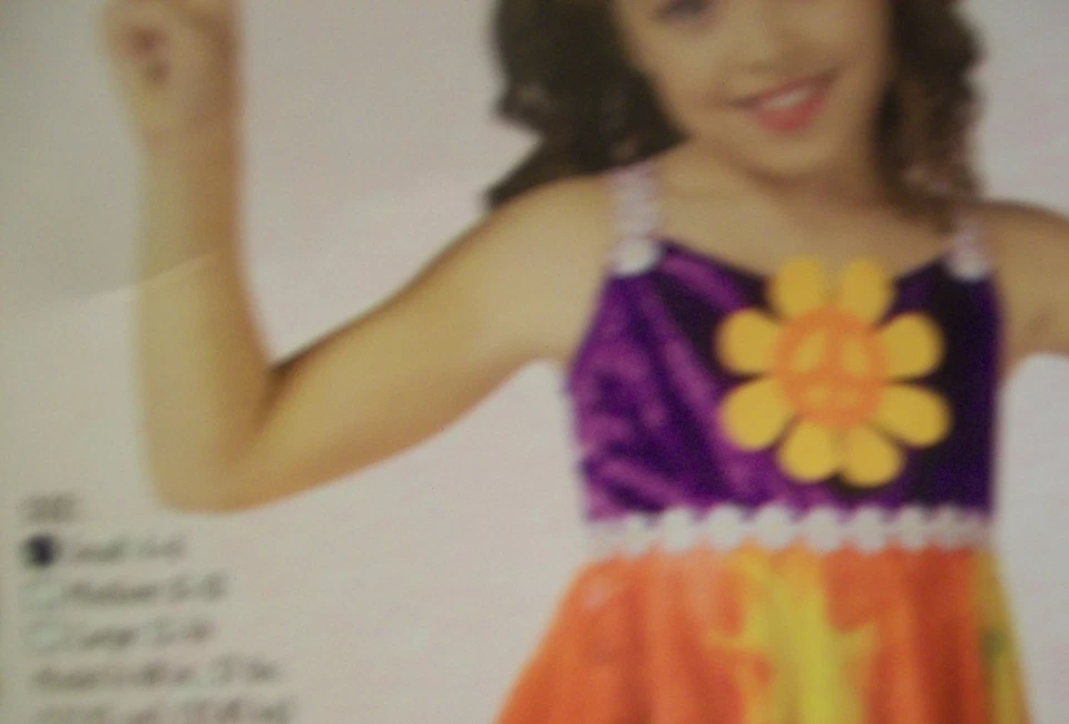 DISFRAZ Tie Dye Hippie Niñas S (4-6), M (8-10) Halloween Paz-Flor Niño/gh5 Foto 1 de 1