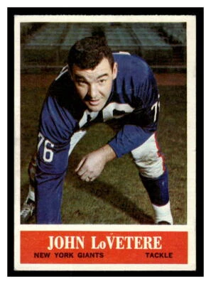 1964 Philadelphia Football #120 John LoVetere Rookie 126E - Image 1 of 2