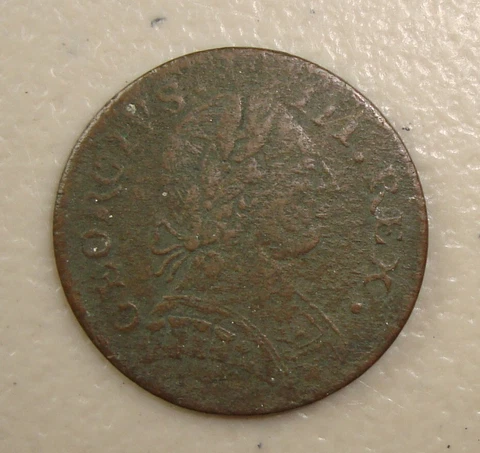 1787 Machin's Mills Colonial Copper Halfpenny F Details Cover