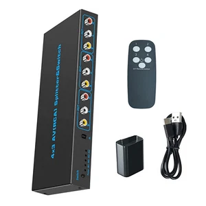 New Video L/R Stereo Audio AV Selector Switch Box 4X3 Composite Switcher For DVD - Picture 1 of 15