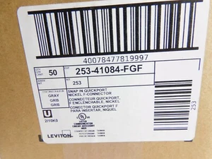 41084-FGF Leviton QuickPort F-Typ Koax Adapter Nickel - Grau - 50 STÜCK - Bild 1 von 6