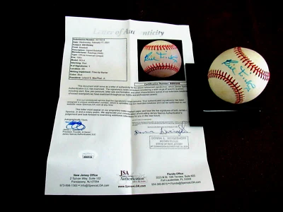 BILL DICKEY 14X WSC YANKEES HOF SIGNED AUTO VTG LEE MACPHAIL BASEBALL JSA LOA - Image 1 of 4