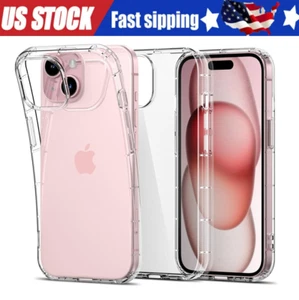 IPhone 15 14 13 12 11 Pro Max Mini Soft Silicone Clear Cover Shockproof Case LOT - Picture 1 of 17