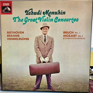 Yehudi Menuhin The Great Violin Concertos EMI SLS5106 stereo Box 4xLP's EX/EX- - Picture 1 of 1