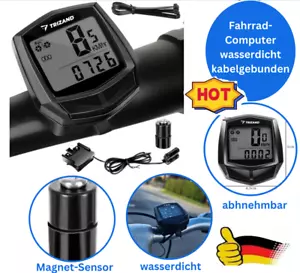 Kabellos Fahrrad Computer Tachometer LCD Funk Kilometerzähler Wasserdicht Neu - Bild 1 von 12
