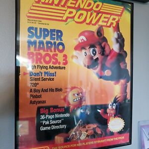 Framed Retro 1990 Super Mario Bros 3 ad/poster NES Video Game Wall Art
