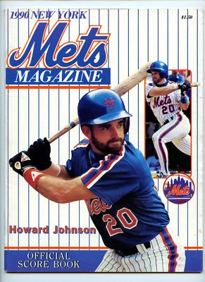 New York Mets Atlanta Braves Program Scorecard Shea April 24 1990 MLB Baseball - Image 1 of 2