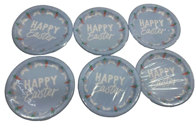 6- Pack Party Impressions Easter Plates 6.75" Happy Easter Decorations 48 Pc Set - Image 1 of 4