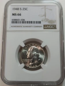 1948-S Washington 25c Quarter NGC MS66 #6588431-036 - Picture 1 of 4