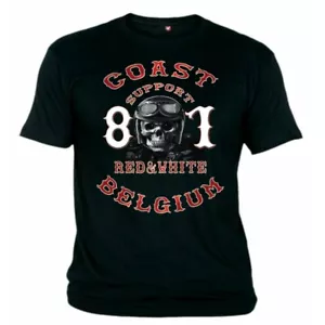 49 Hells Angels Bélgica Gran Máquina Roja Casco Scull Support81 Camiseta 9263 - Imagen 1 de 3