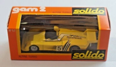 Solido Gam 2 Alpine Turbo No. 57 Yellow Diecast 1:43 Scale in Box 68 - Image 1 of 4