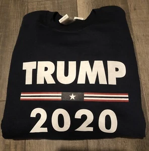 M - 🇺🇸 USA Präsident DONALD TRUMP 2020 None_ Kapuzenpullover bedruckt blau - Bild 1 von 2