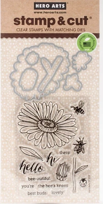 Hello Daisy & Bugs Hero Arts Juego de troqueles de metal fino y estampado transparente DC219 ¡NUEVO! Foto 1 de 4