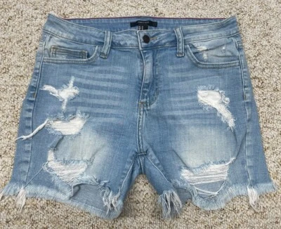 Pantalón corto de mezclilla Forever 21 para mujer talla 27 desgastado elástico tiro medio - cintura 30" Foto 1 de 4