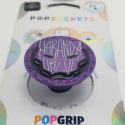 Soporte de agarre para teléfono PopSockets MARVEL negro pantera esmalte POPGRIP Popsocket Foto 1 de 4
