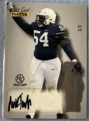 Derrick Tangelo Autographed Signed Auto 2022 Wild Card Holo-Lux 3/3 Falcons - Image 1 of 2