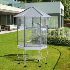 Parrot Bird Cage Macaw Aviary Cockatoo Finch Parakeet Pet Supplies Stand Wheels