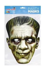 Frankenstein Monster 2D Card Party Face Mask -  Halloween Scary Fancy Dress Up - Picture 1 of 1