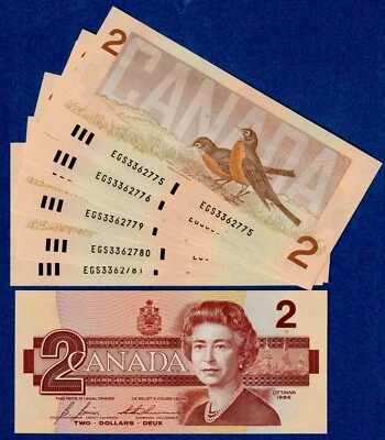 Canada $2 (1986) BC-55c/ P-94c Bonin / Thiessen -aUNC/UNC  Banknote - Prefix EGS - Imagem 1 de 3