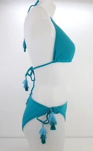 Bikini Badeanzug türkis Neckholder Oberteil UK 8 Unterteil zum Binden UK 14 blau Rod Beattie - Bild 1 von 16