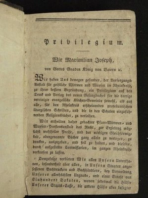 Rare Palatine Hymnal (Bavaria), Dated 1821 (But Could Be Later), German Language - Image 1 of 4