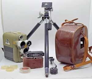 Eumig Electric R 8mm Movie Camera Bundle, Telex Range Finder, Tri-Pod, Working - Picture 1 of 24