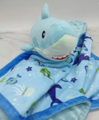 Manta de seguridad de felpa tiburón amorosa vida marina puntos suaves 14" ojos bordados sin etiqueta Foto 1 de 4