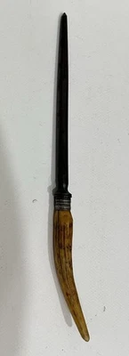 Raro acero de afilar vintage con mango de asta - varilla de afilar coleccionable 13 pulgadas Foto 1 de 4