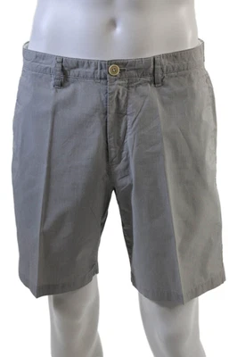 Shorts chino Theory masculino algodão estampa listrada casual zíper mosca cinza tamanho 33 - Imagem 1 de 4