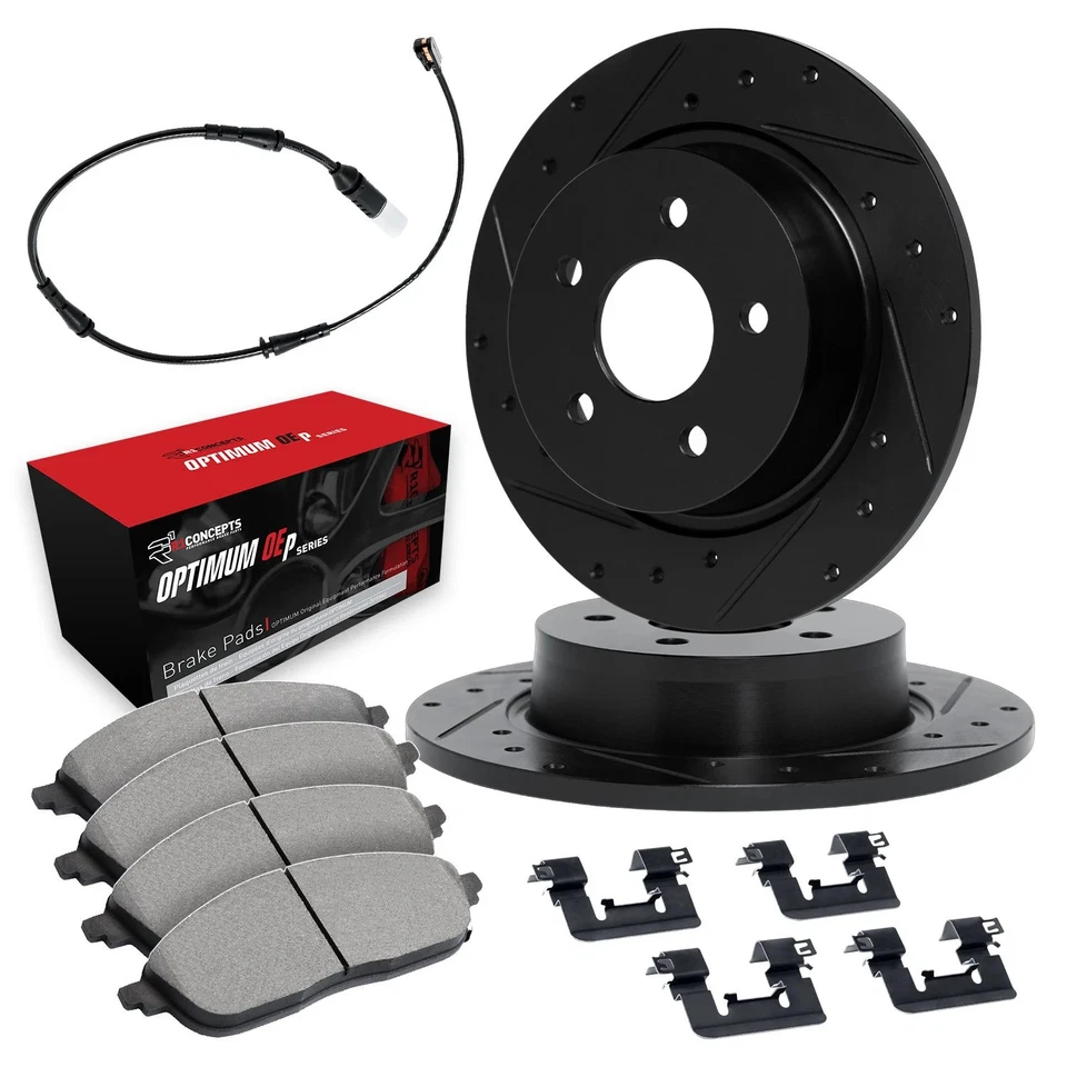 For Mercedes-Benz ML500 02-05 Drilled & Slotted Rear Brake Kit w Optimum Pads - Image 1 of 1