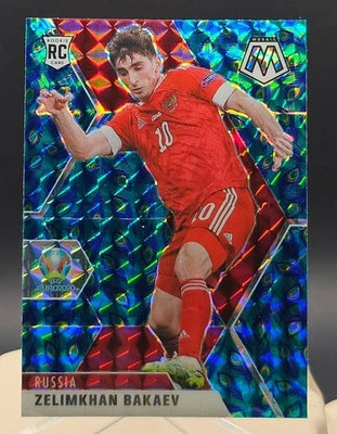 2021 Mosaic UEFA Euro 2020 Choice Peacock Prizm Zelimkhan Bakaev Rookie RC #71 - Image 1 of 2