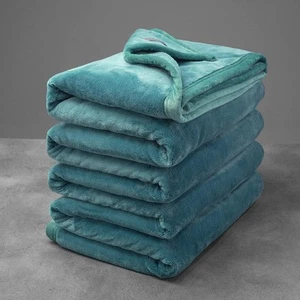 Mellowdy Extra Thick Hearty Plush Flannel Blanket (Deep 60x80, Deep Turquoise - Picture 1 of 9