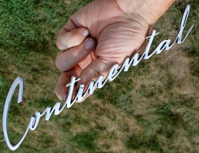 1960s Lincoln Continental Aluminum Script Emblem OEM - Image 1 of 4