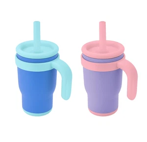 Spill Proof Stainless Steel Cup Straw 420ml Tiny to Tots Reusable Water Bottle - Picture 1 of 13