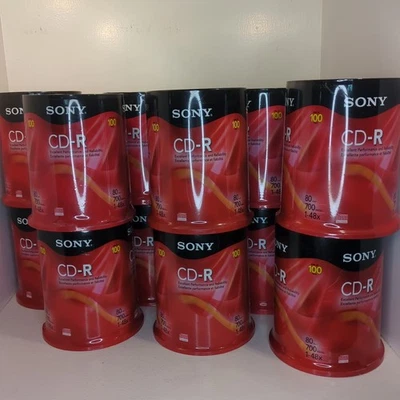 (12x) Sony CD-R 700MB 80min 1-48x Blank Storage Media Discs CDs 100 Pack Sealed - Image 1 of 4