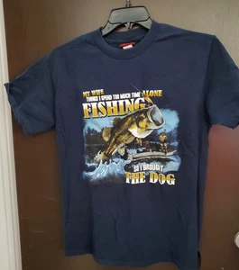 Lost Creek Outfitters Vintage blau Angeln T-Shirt mit Grafikdruck ~ Medium - Bild 1 von 5