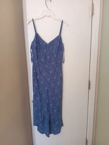Express Vintage Silk Blue Floral Slip Dress Junior's Women's size 3/4 - Picture 1 of 6