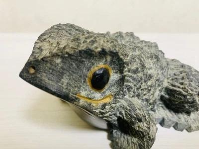 Frog Stone Carving Figurine 5.1 inch Japanese Bonkei Ornament BONSAI - Image 1 of 4