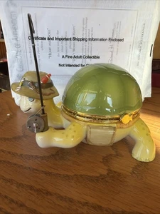 Ardleigh Elliott Gone Fishin’. “Heart & Sole” Turtle music/trinket box. - Picture 1 of 7