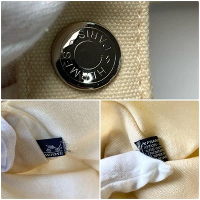 Bolso de Mano Hermès Panier de Plage PM Lona Marfil Beige Verano Playa Francia Foto 1 de 4