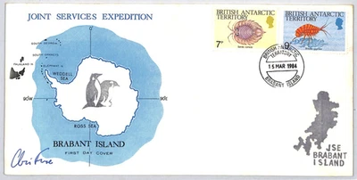 BRITISH ANTARCTIC TERRITORY 1984 *Signed* FDC Brabant Island EXPEDITION ZT313 - Image 1 of 4