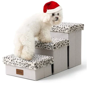 NEU Cozy Kiss 3 Ebenen Hundetreppe 3 Stufen Leopardenmuster klappbar für Sofa Couch - Bild 1 von 6