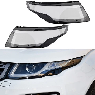 Par de tampa de lente de farol compatível com Land Rover Range Rover Evoque 2012-2019 - Imagem 1 de 4