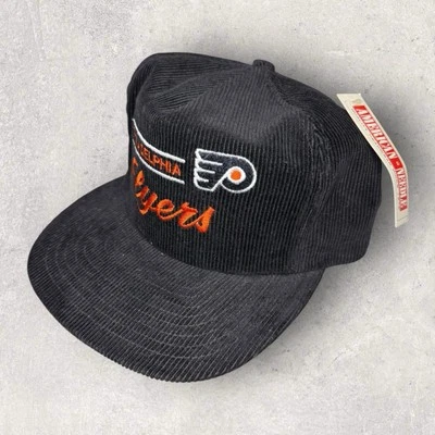 Pana vintage Philadelphia Flyers American Needle NHL negra Snapback Script Foto 1 de 4