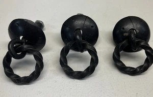 Vintage Black Drop Drawer Pulls Set of 3 Rustic - Picture 1 of 3