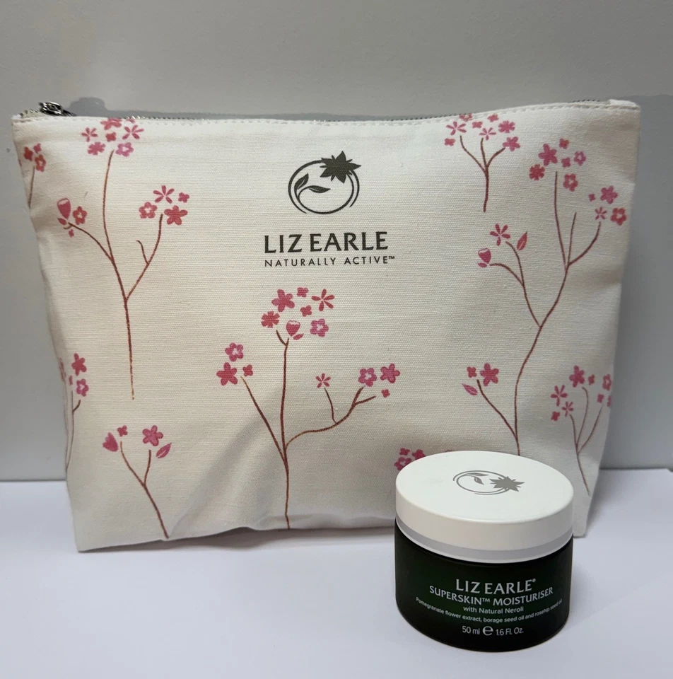 Liz Earle Gift Set with Toiletry Bag and Superskin Moisturiser 50ml (no box) - Image 1 of 1