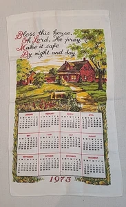 Kalender Geschirrtuch ** Vintage 1973 ** Bauernhaus ** Segen - Bild 1 von 3