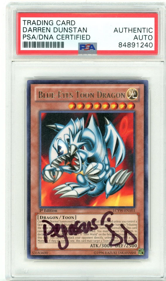 PSA Firmado Darren Dunstan Blue-Eyes Toon Dragon LCYW-EN103 1ª Edición Foto 1 de 2